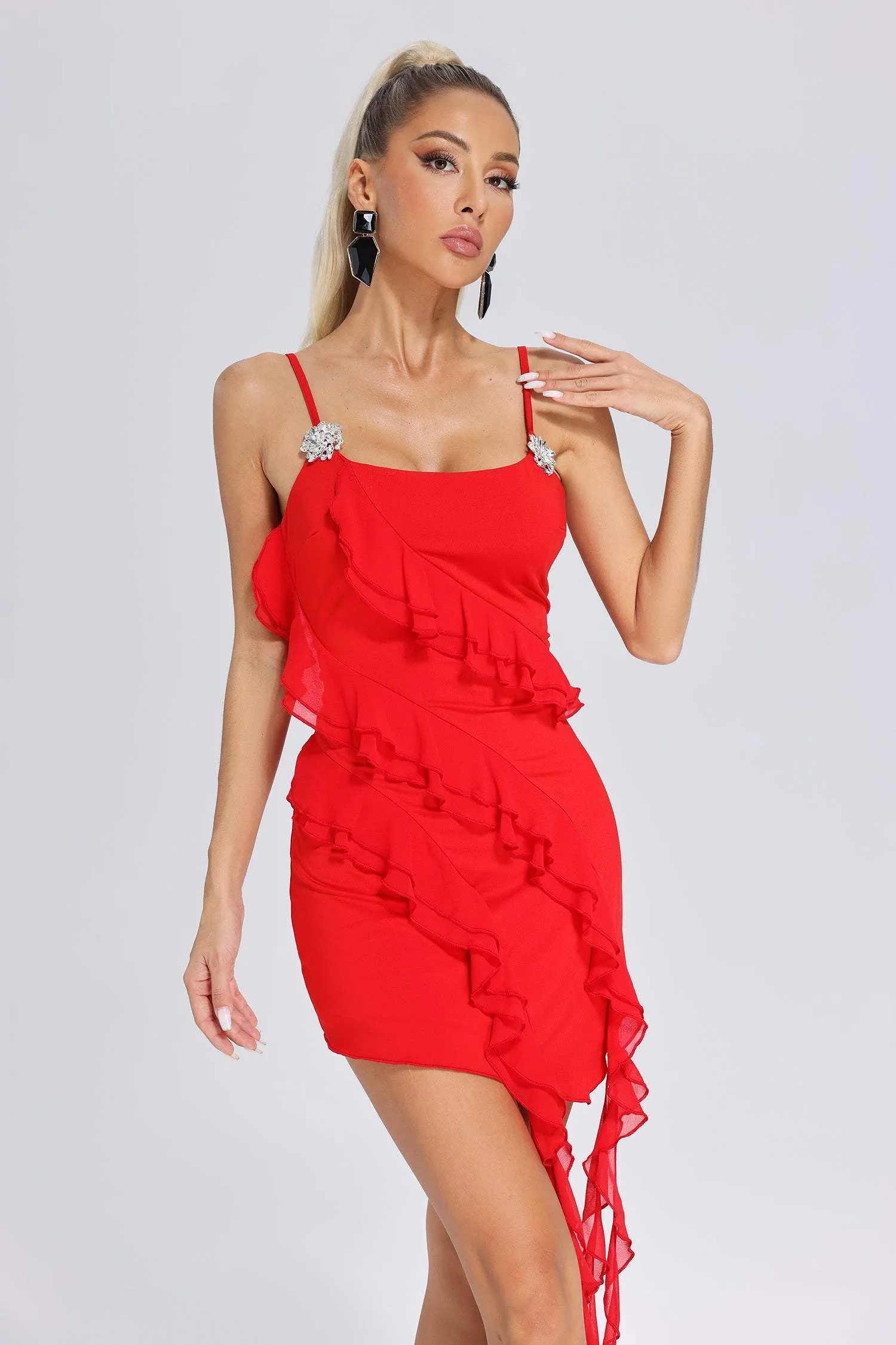 Vikare Ruffle Mini Mesh Dress, M sold by Bella Barnett product image thumbnail 2