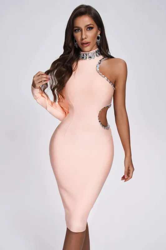Conry One Shoulder Cutout Midi Bandage Dress, XS sold by Bella Barnett