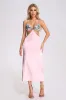 Phillisa Chain Halterneck Maxi Dress - Pink, M sold by Bella Barnett