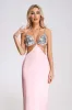Phillisa Chain Halterneck Maxi Dress - Pink, M sold by Bella Barnett