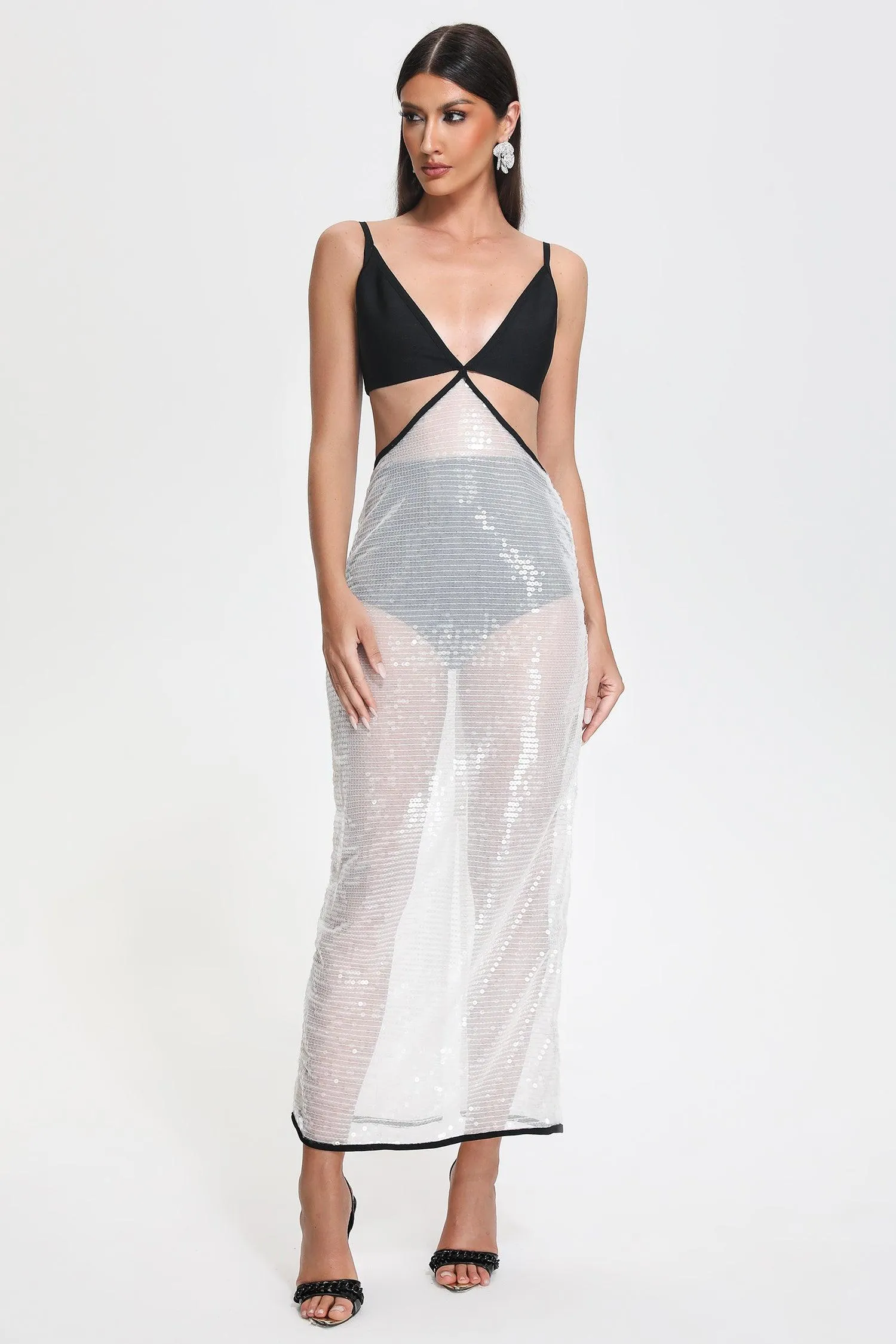 Jensen Cutout Sequin Midi Bandage Dress, M sold by Bella Barnett