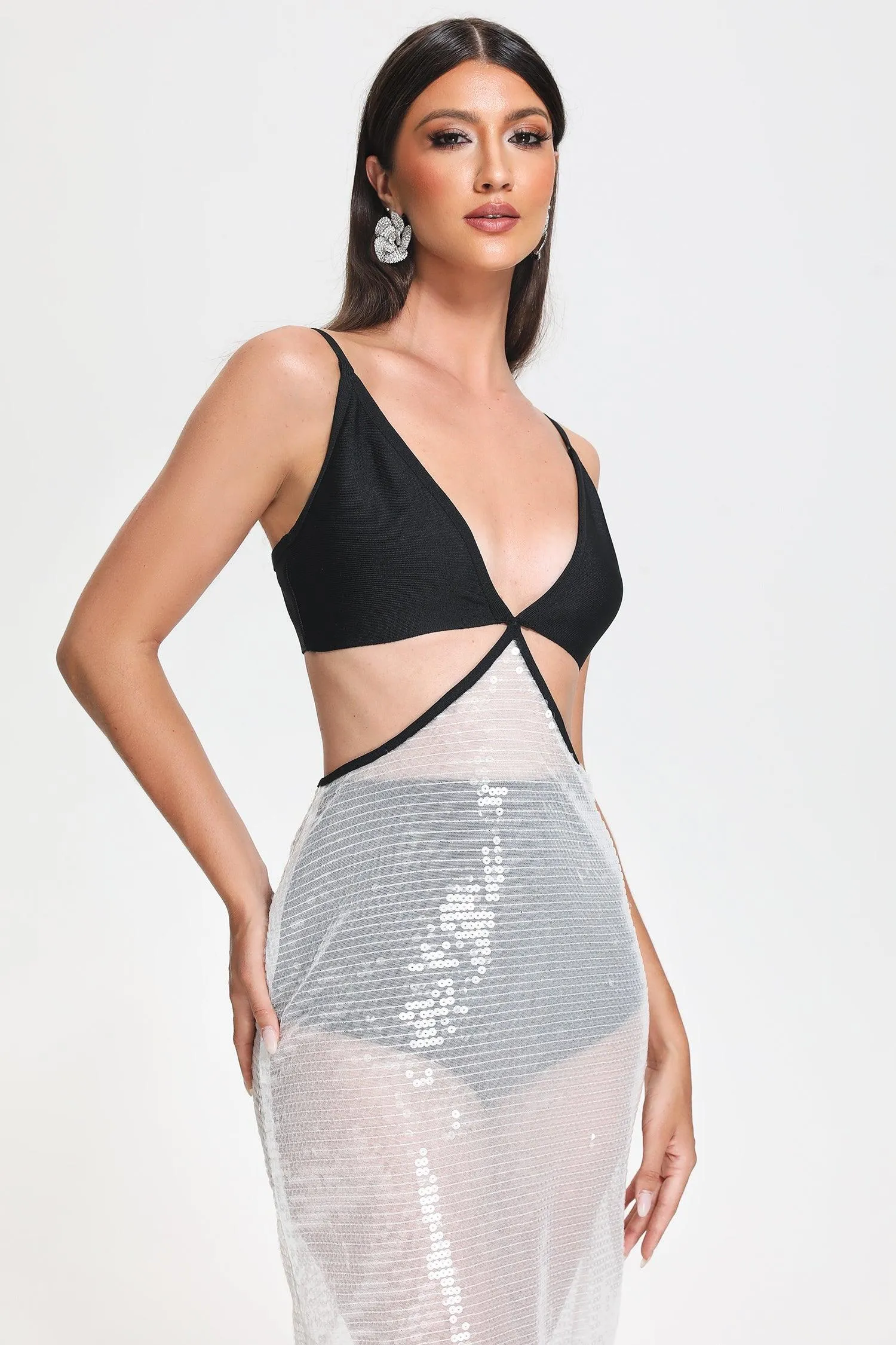 Jensen Cutout Sequin Midi Bandage Dress, M sold by Bella Barnett product image thumbnail 2
