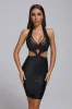 Blacl Metallic Mini Bandage Dress, L sold by Bella Barnett