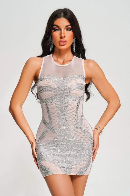 Griey Diamante Mini Bandage Dress, L sold by Bella Barnett