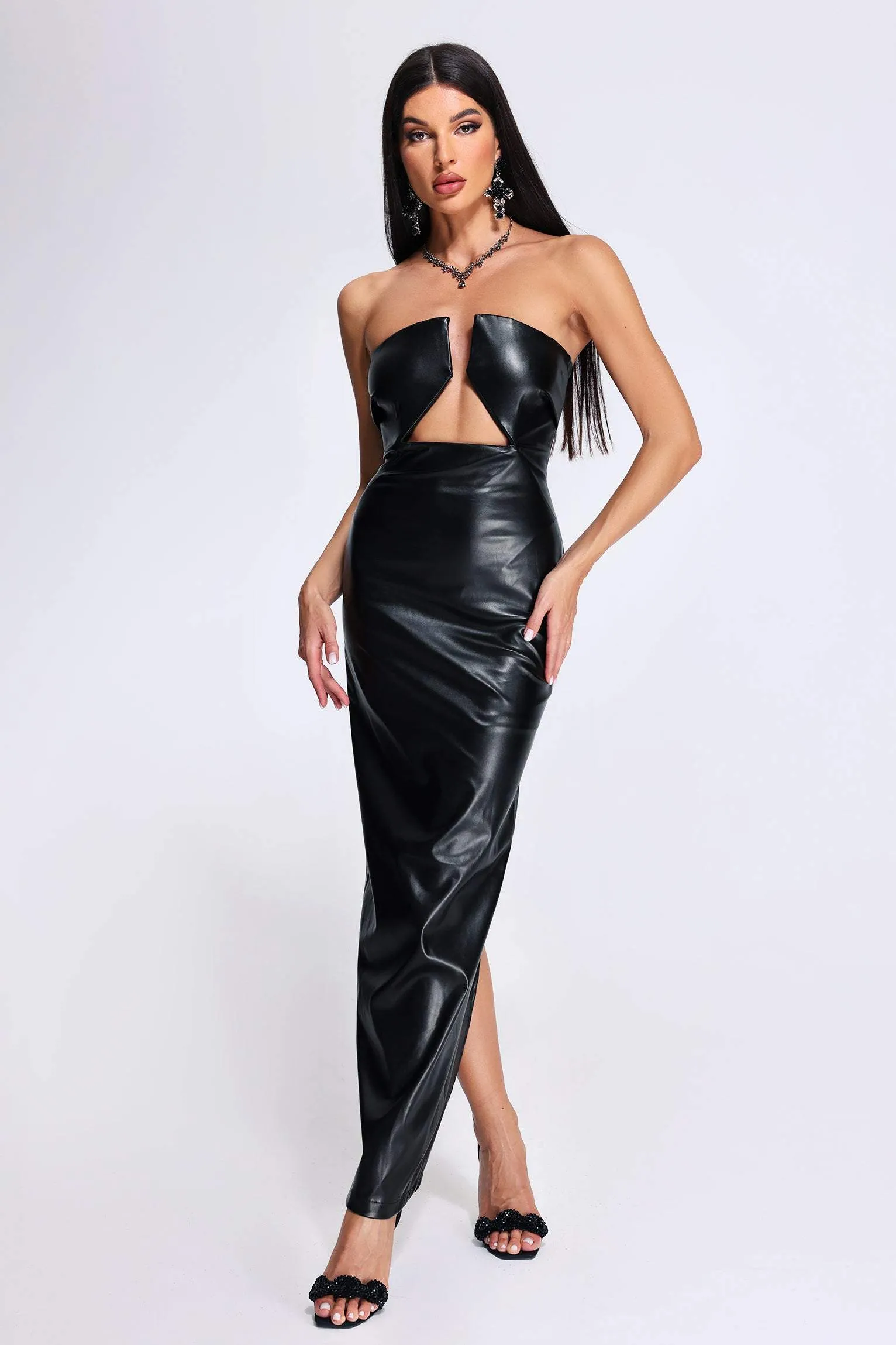 Sephra Strapless Eco Leather Dress, L sold by Bella Barnett