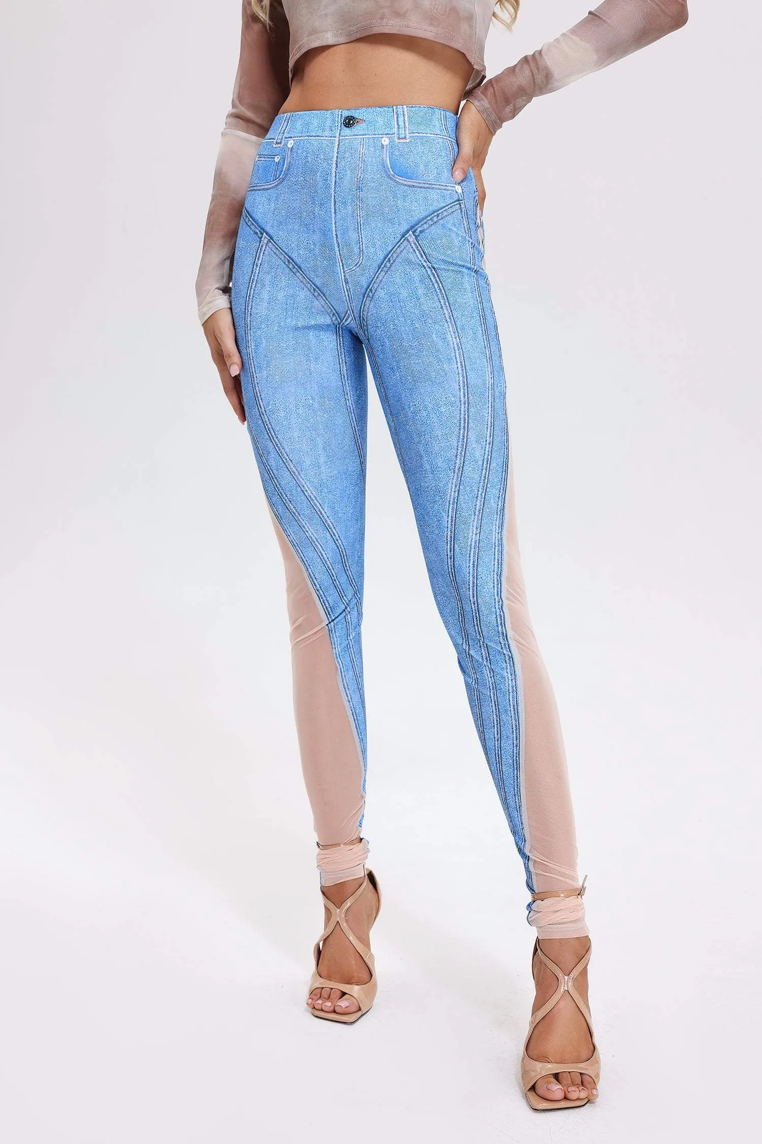 Odelia Patchwork Printed Pants - Blue, L sold by Bella Barnett