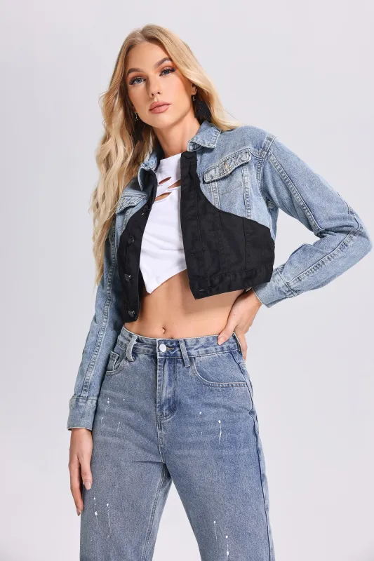 Sakani Denim Patchwork Jacket, S sold by Bella Barnett