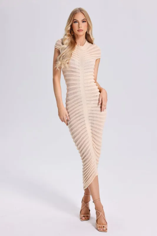 Daphne Stripe Knitted Midi Dress, M sold by Bella Barnett