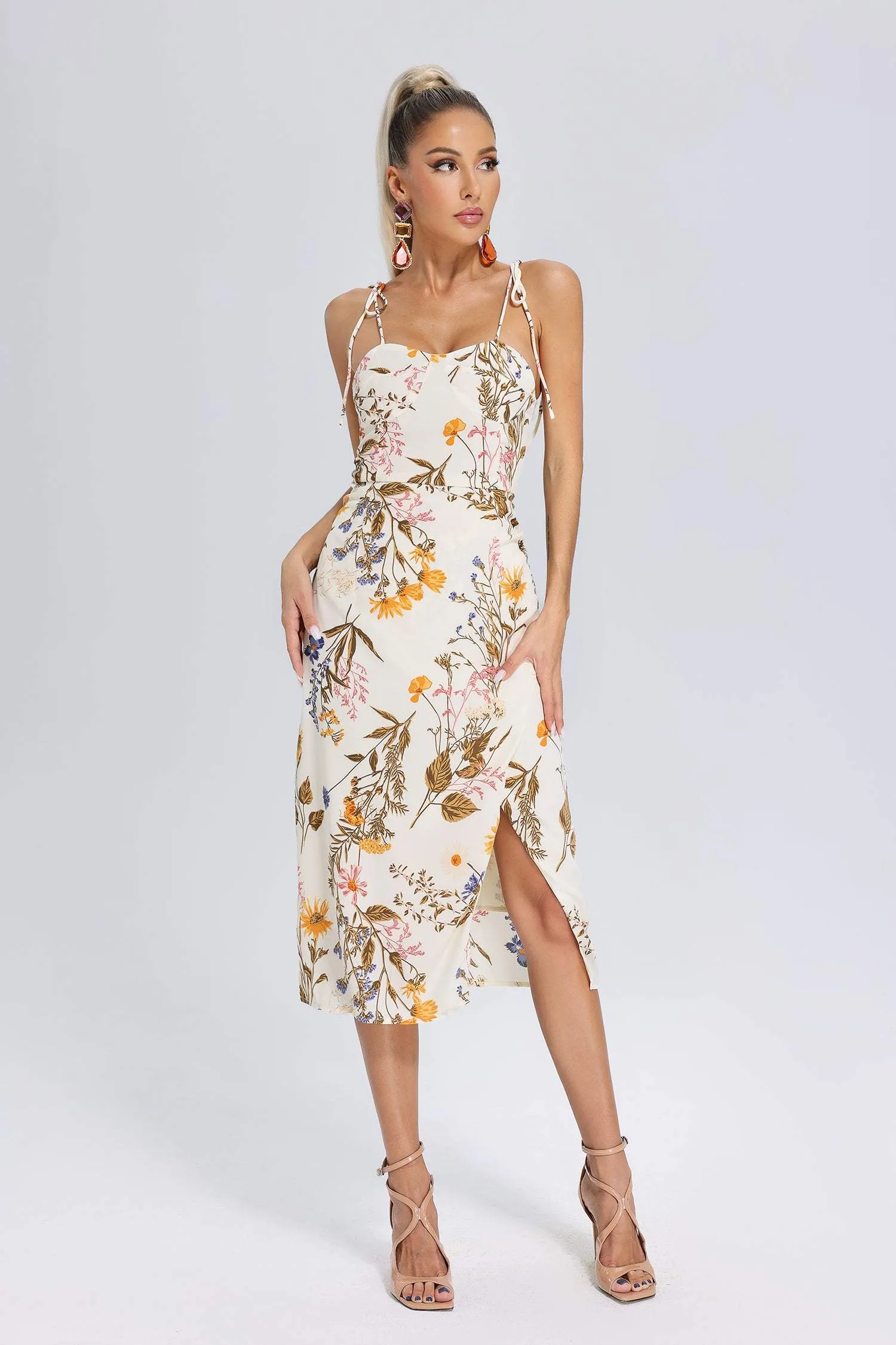 Uabeza Floral Printed Midi Dress, S sold by Bella Barnett