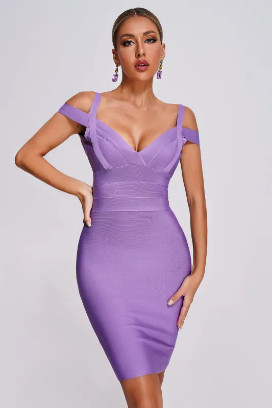 Eim Off Shoulder Mini Bandage Dress, M sold by Bella Barnett