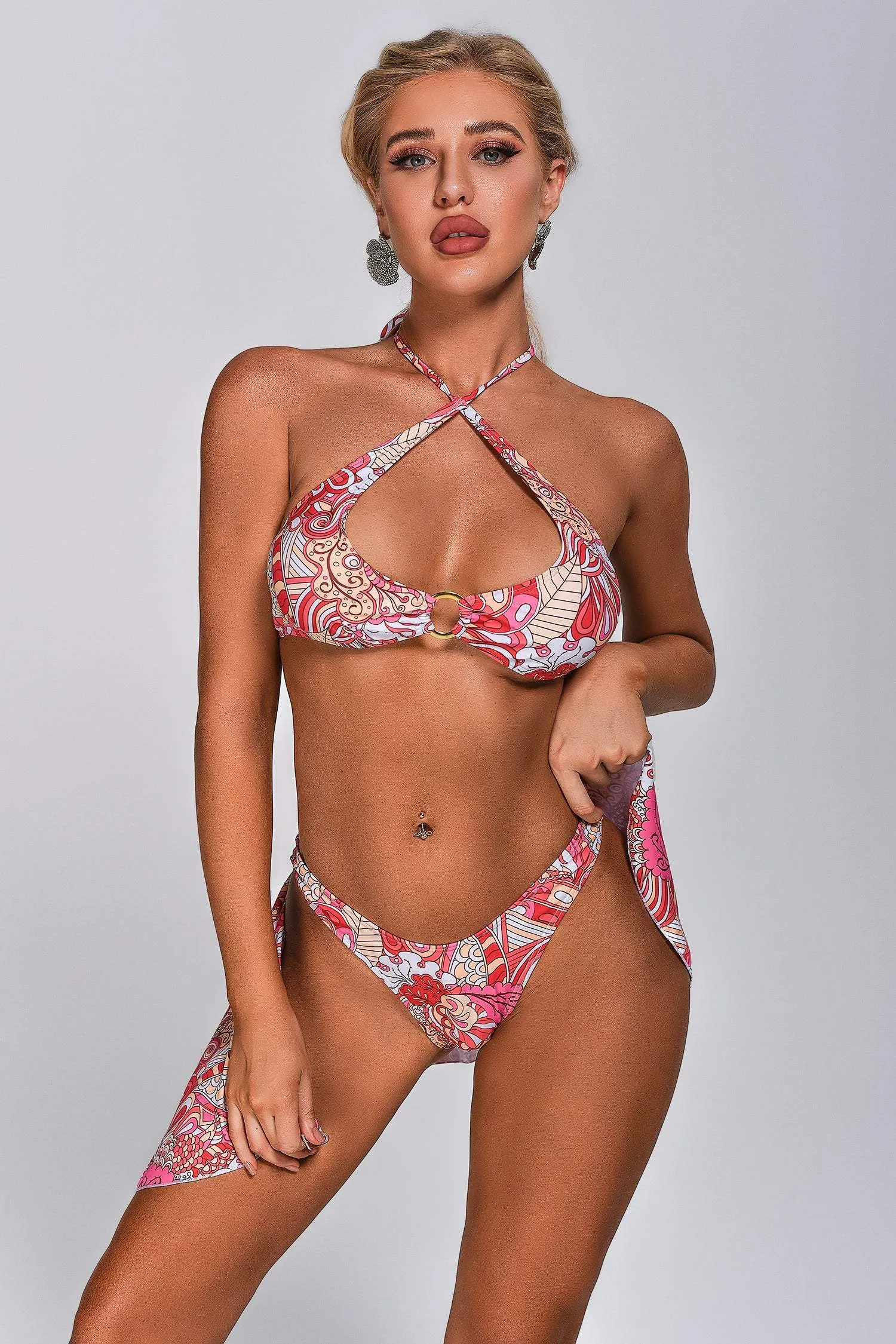 Alina Printed Three Piece Set Bikini, L sold by Bella Barnett product image thumbnail 2