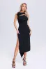 Eliana Crystal-Embellished Bandage Midi Dress, M sold by Bella Barnett