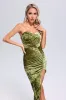 Katrva Ruched Tube Velvet Dress, S sold by Bella Barnett
