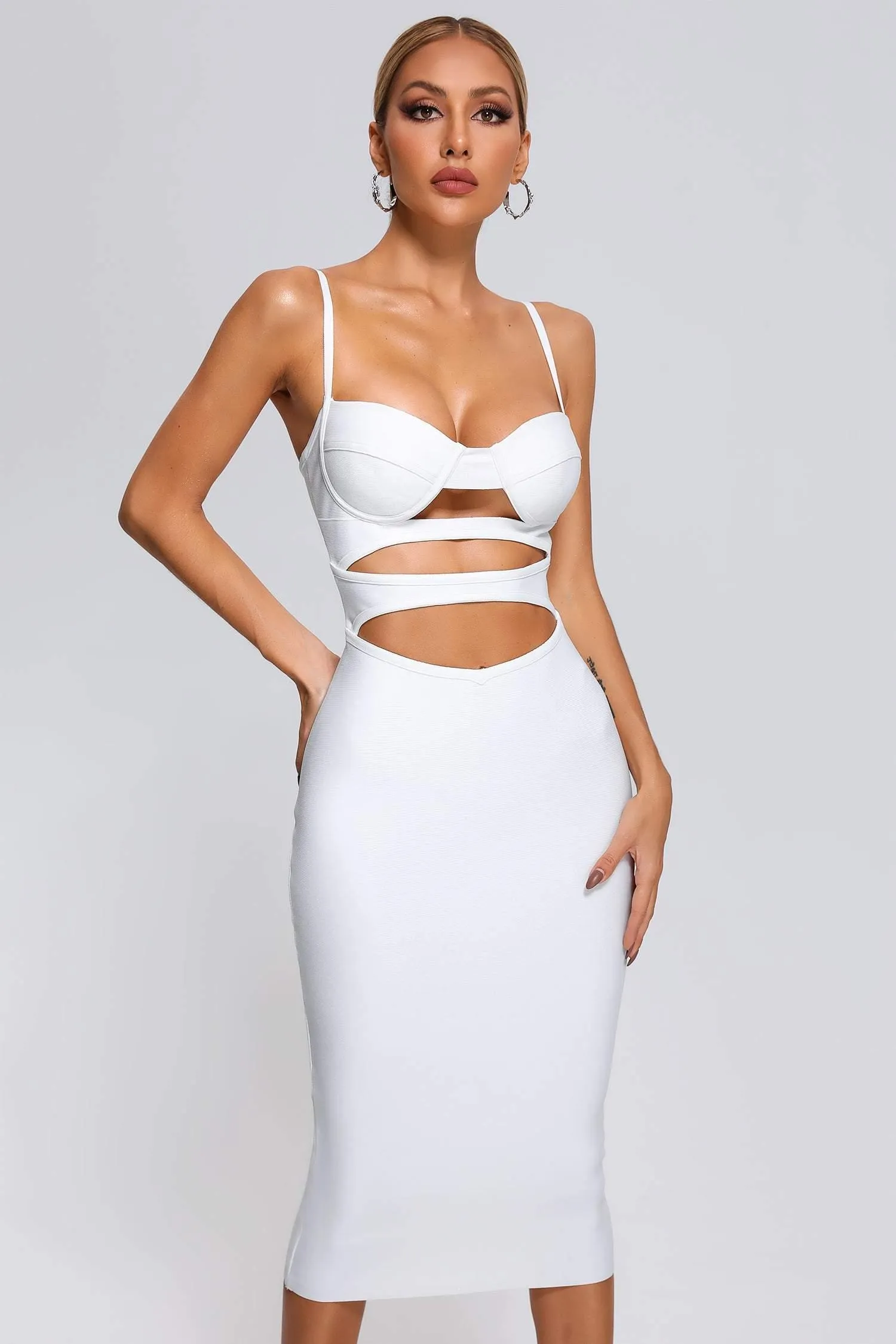 Lorelie Cutout Midi Bandage Dress, L sold by Bella Barnett product image thumbnail 2