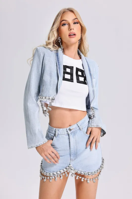 Quinny Diamante Denim Set, S sold by Bella Barnett