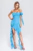 Griselda Ruffle Mesh Midi Dress, M sold by Bella Barnett
