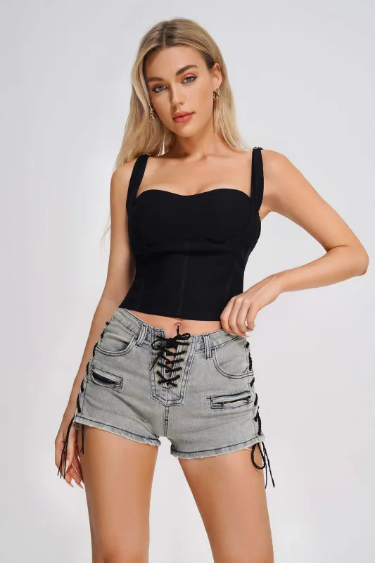 Dejia Black Top, S sold by Bella Barnett