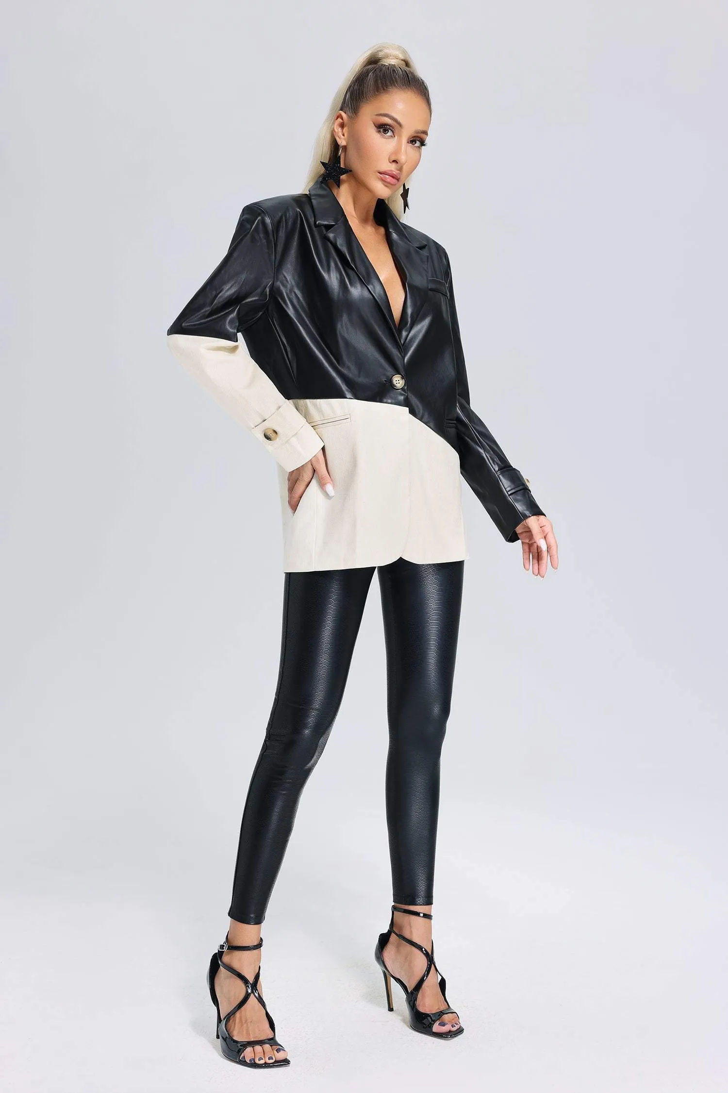 Verze Patchwork Eco-Leather Blazer, L sold by Bella Barnett product image thumbnail 2