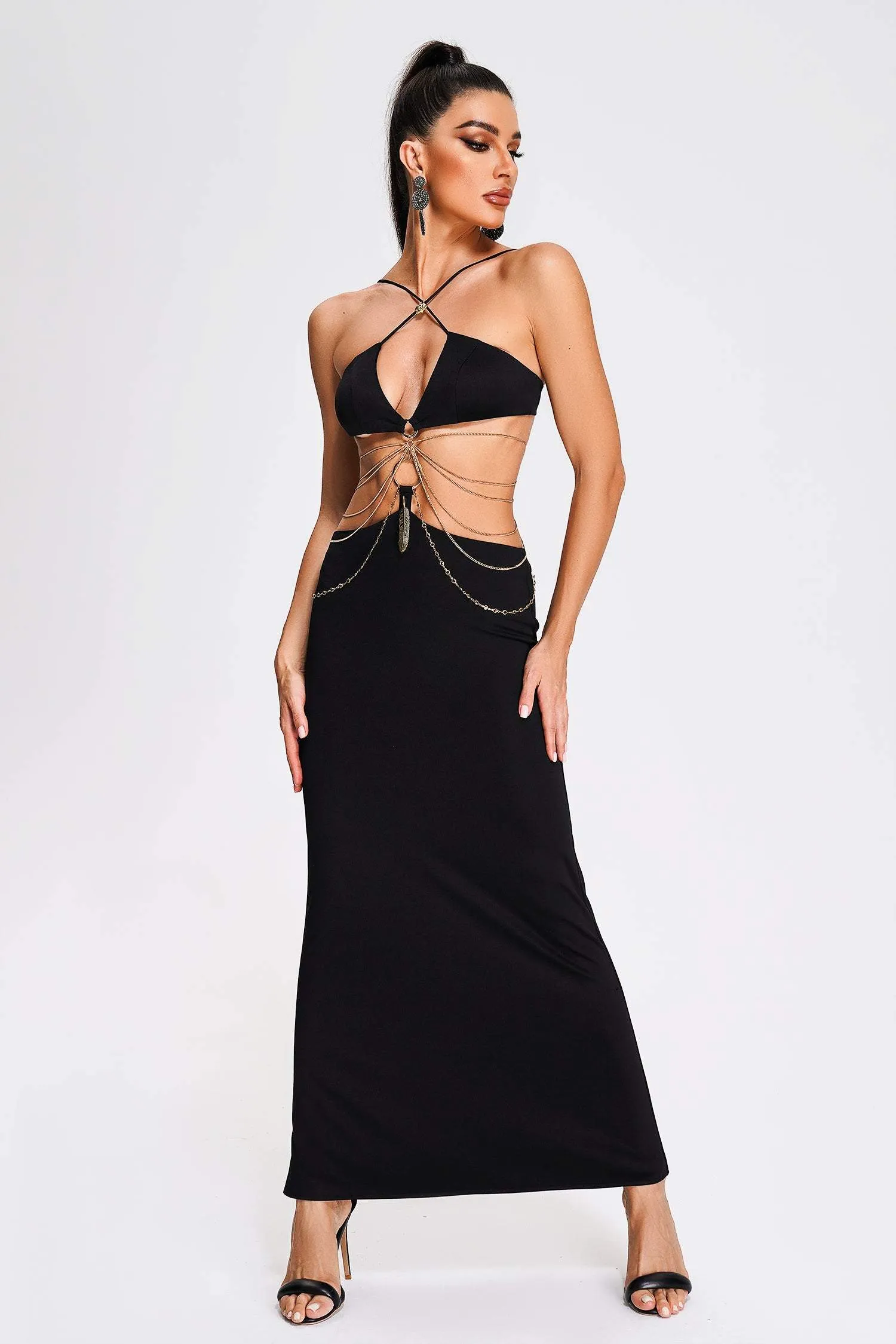 Etta Cutout Halter Maxi Dress, L sold by Bella Barnett