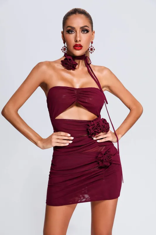 Vako Strapless Mesh Mini Dress, L sold by Bella Barnett