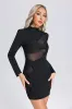 Paomi Mesh Patchwork Knitted Mini Dress, M sold by Bella Barnett