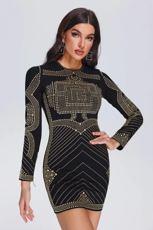 Ratty Metallic Deco Mini Dress, L sold by Bella Barnett