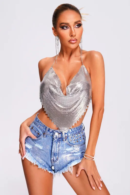 Daware Metallic Mesh Top, S made by Bella Barnett