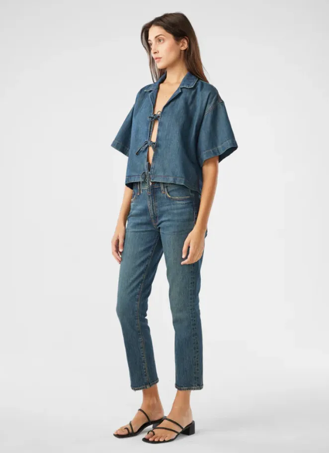 Lottie Cropped Boxy Tie-Shirt sold by grays toronto