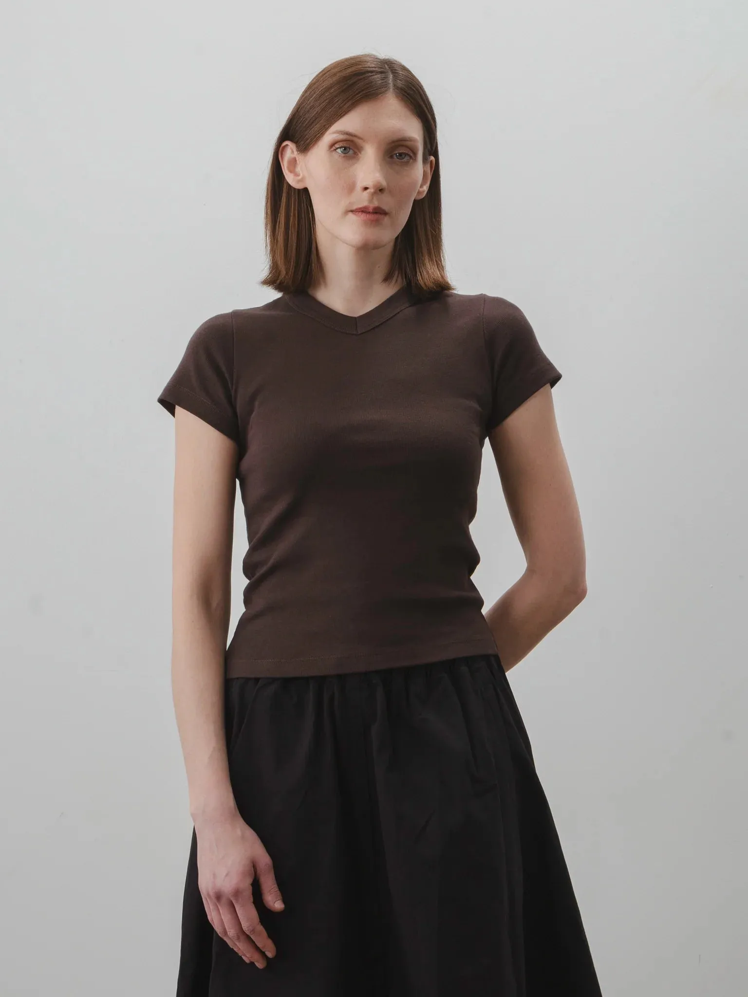 Cosmos Mini V-Neck - Loam sold by grays toronto