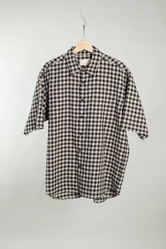 Regular Collar S/S Shirt- Gingham made by grays toronto