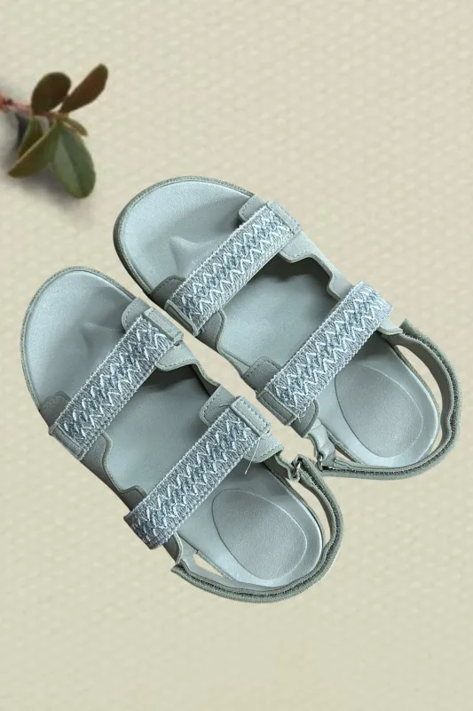 Grey Gladiator Style Flat Sandals - Jessica sold by Femme Luxe