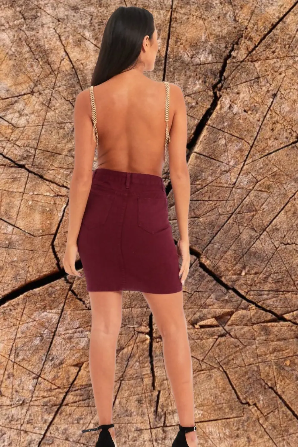 Gold Square Neck Chainmail Crop Top – Savanna sold by Femme Luxe product image thumbnail 2