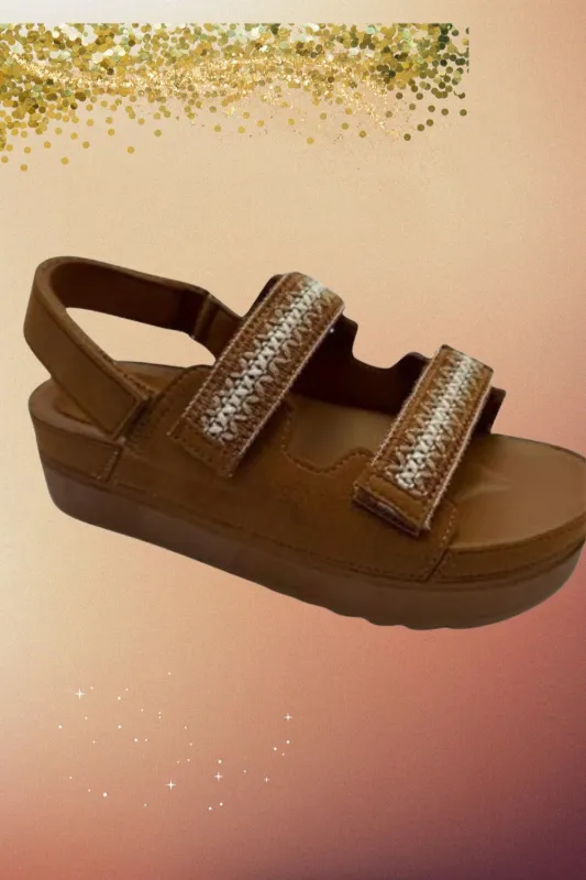 Brown Gladiator Style Flat Sandals - Jessica sold by Femme Luxe