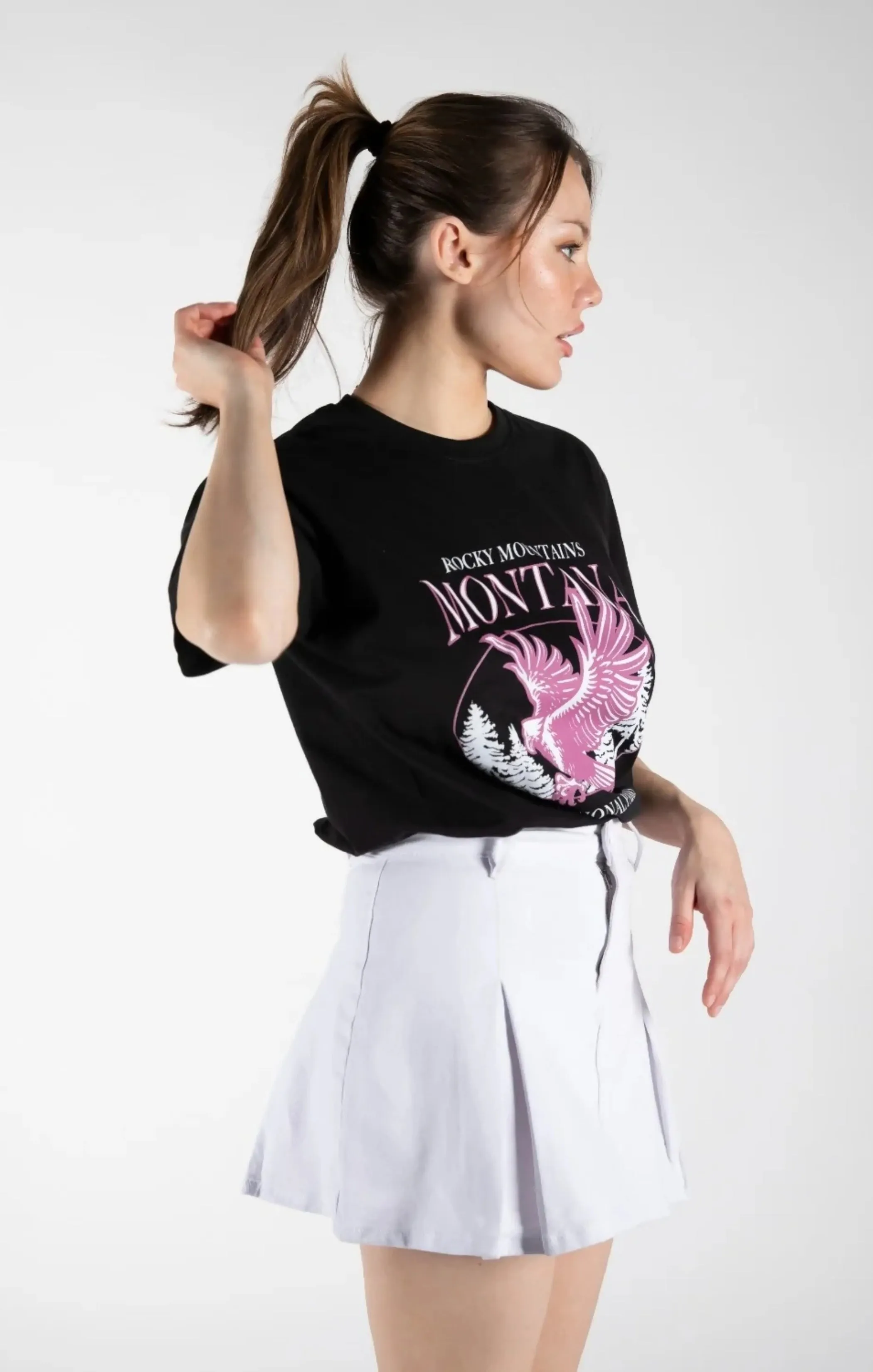 White Denim Pleated Mini Skirt - Cassara sold by Femme Luxe product image thumbnail 5