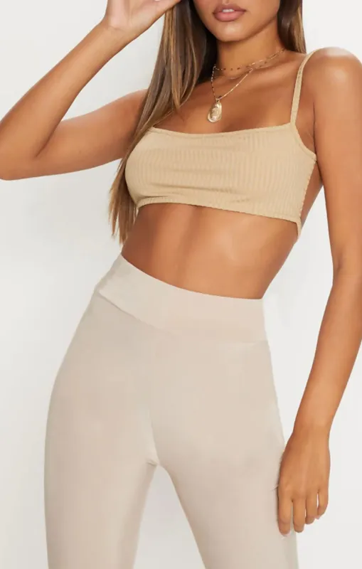 Stone Rib Strappy Tie Back Bralette - Liriana sold by Femme Luxe