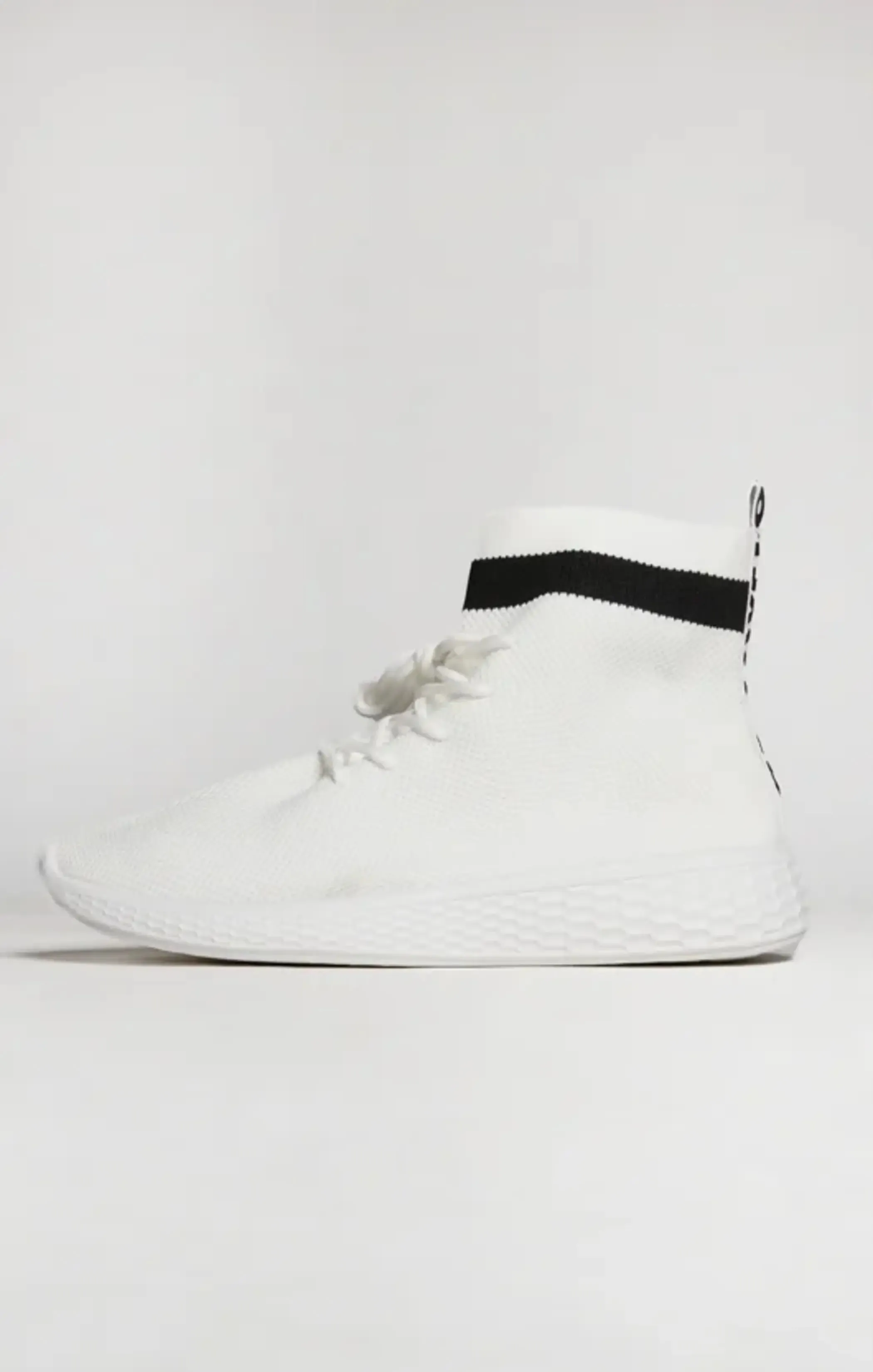 White Lace Up Sock Trainers - Mira sold by Femme Luxe product image thumbnail 2