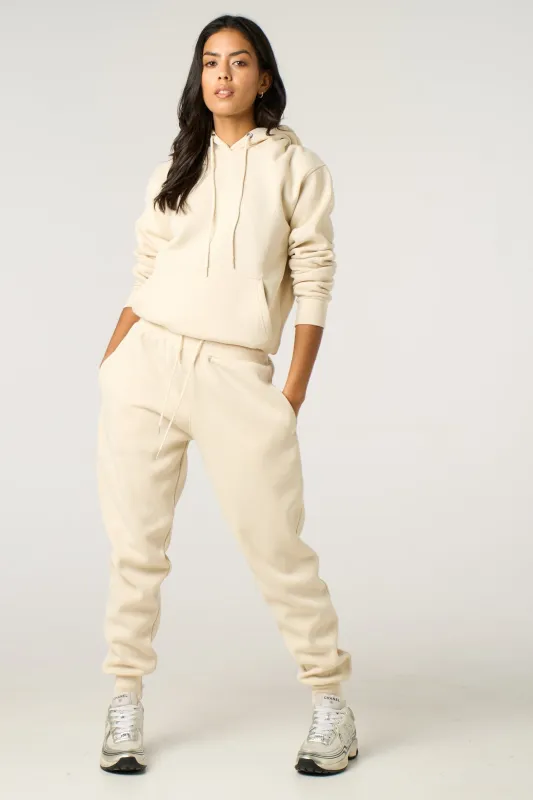 Cream Hoodie & Cuffed Joggers Loungewear Set - Bellamy sold by Femme Luxe
