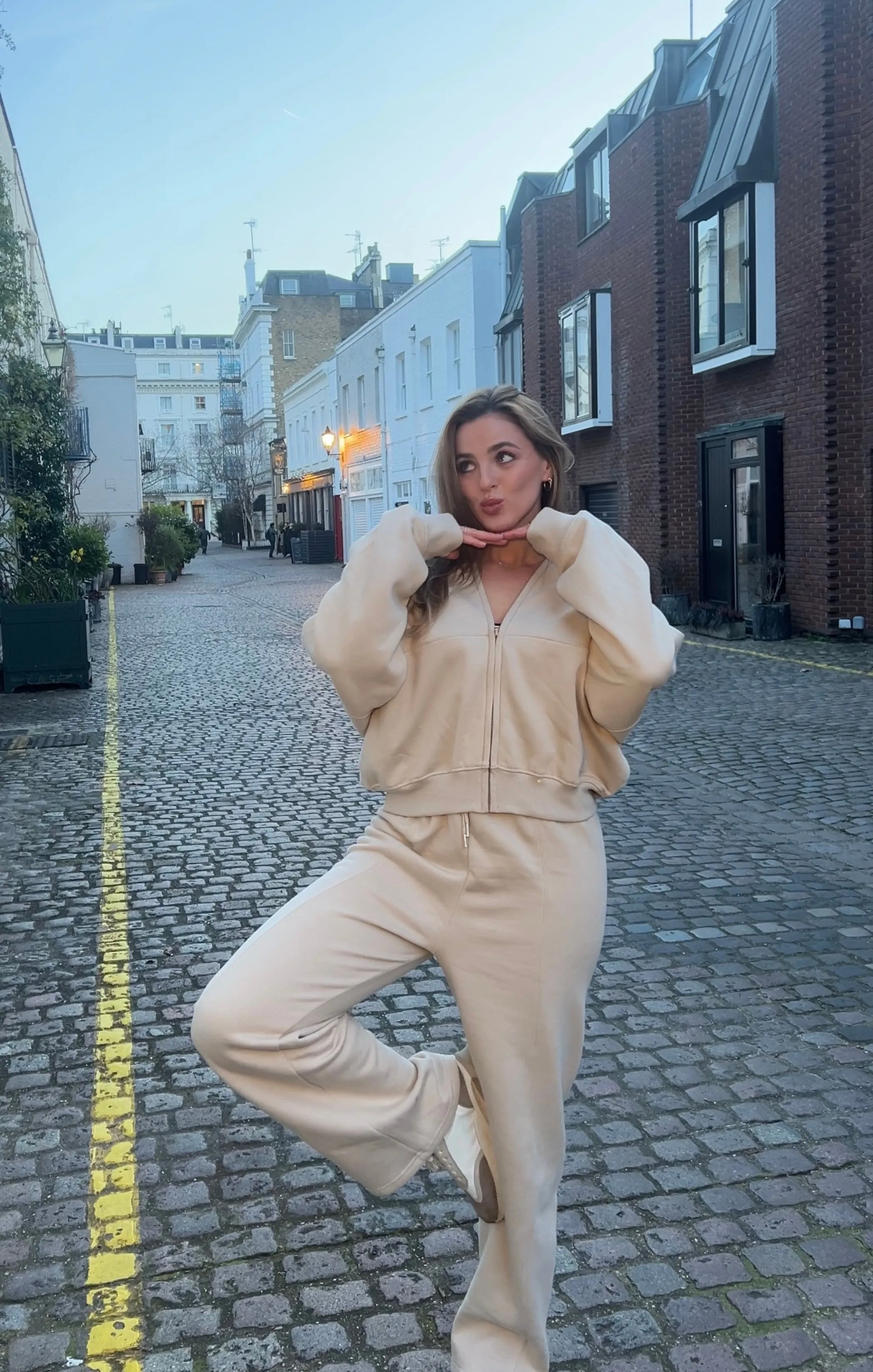 Oatmeal Bomber Sweatshirt With Straight Leg Jogger-Diana sold by Femme Luxe product image thumbnail 5