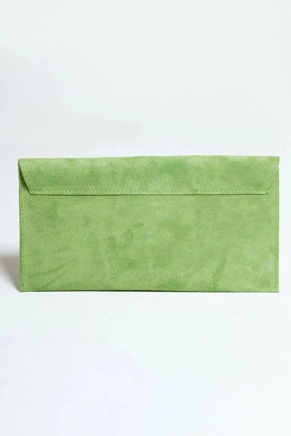 Green Suede Envelope Luxe Clutch Bag - Laura sold by Femme Luxe product image thumbnail 4
