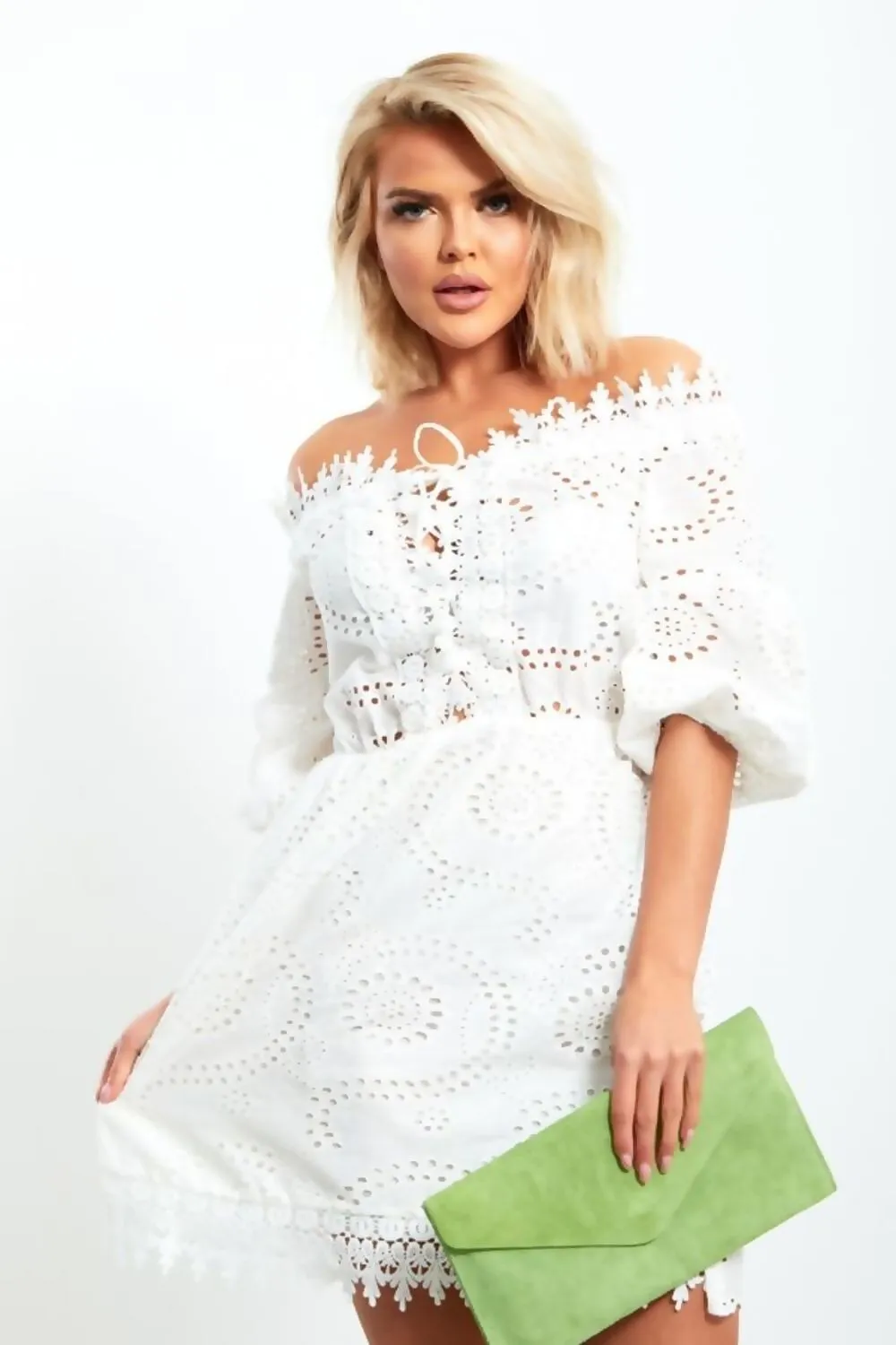 Green Suede Envelope Luxe Clutch Bag - Laura sold by Femme Luxe product image thumbnail 5