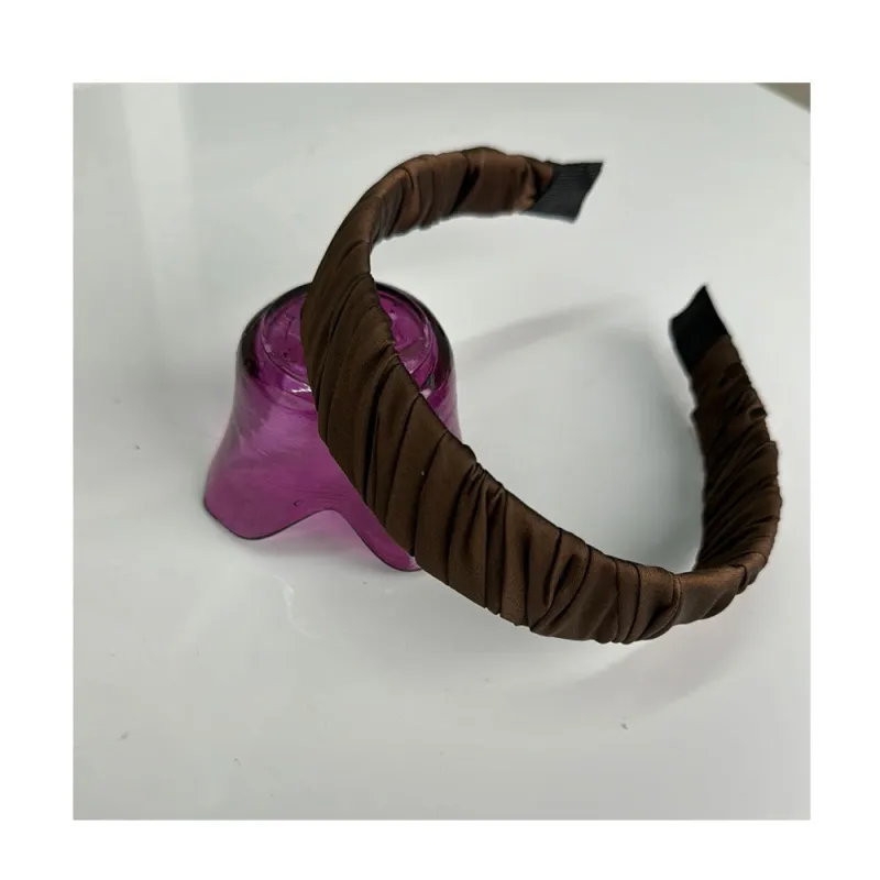 Dark Brown Diagonal Wide Headband - Karlie made by Femme Luxe