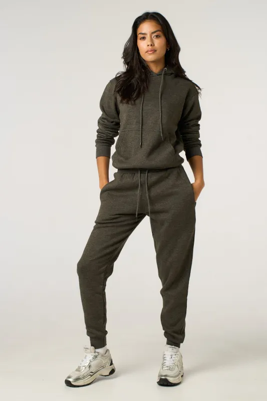 Charcoal Hoodie & Cuffed Joggers Loungewear Set - Bellamy sold by Femme Luxe
