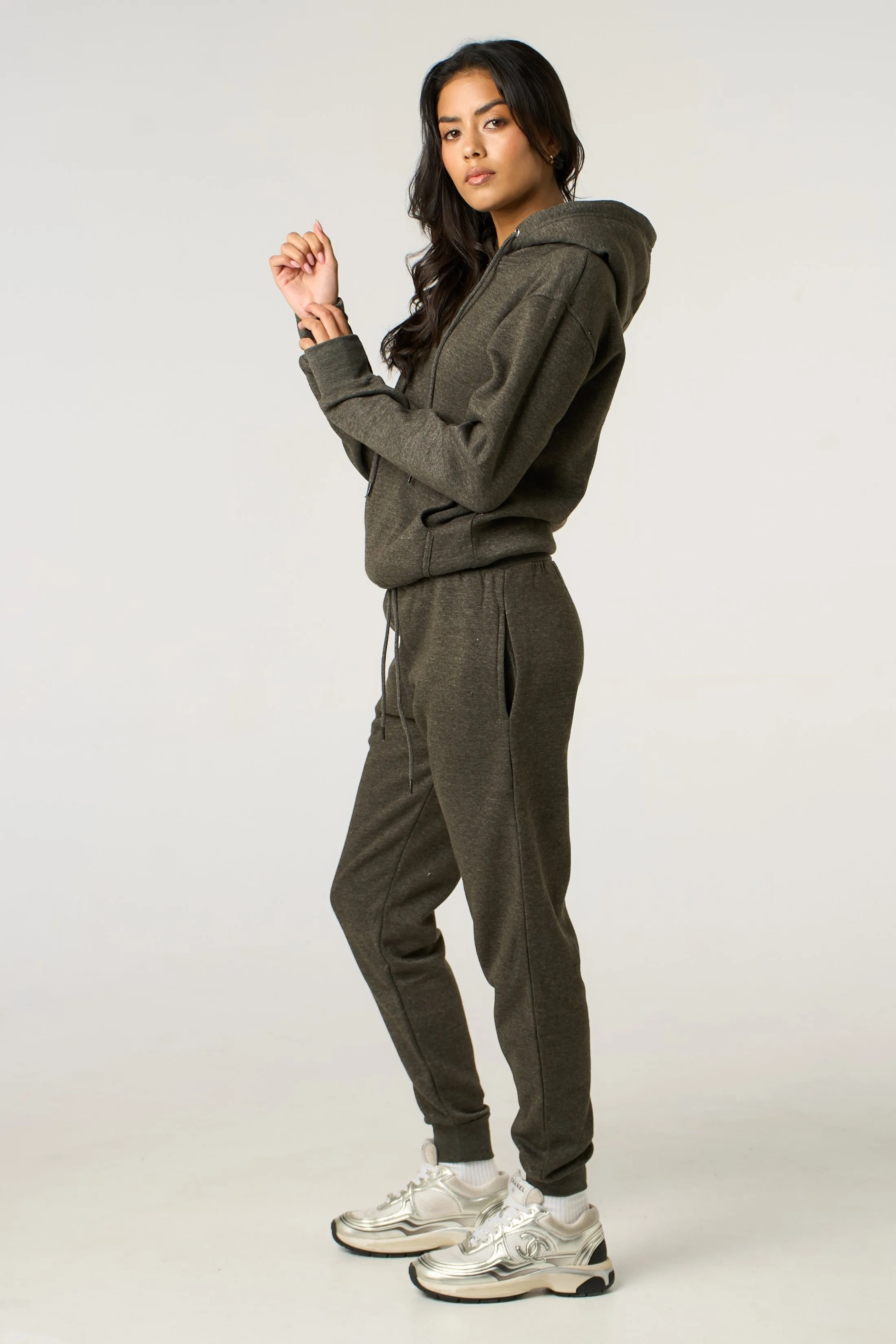 Charcoal Hoodie & Cuffed Joggers Loungewear Set - Bellamy sold by Femme Luxe product image thumbnail 3