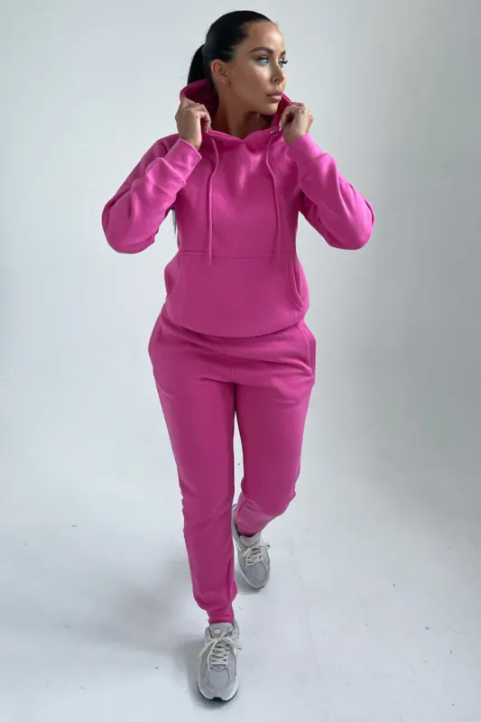 Pink Hoodie Cuffed Joggers Loungewear Set - Bellamy sold by Femme Luxe
