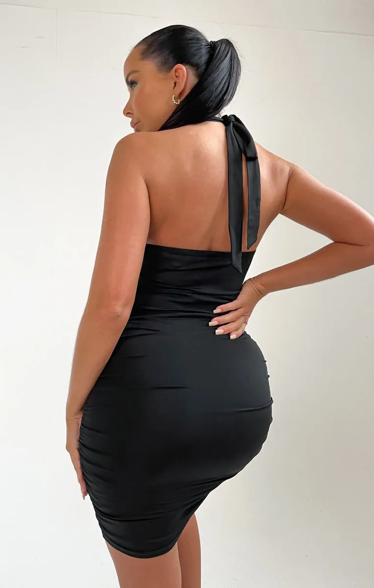 Black Cut Out Bodycon Mini Dress - Cristal sold by Femme Luxe product image thumbnail 4