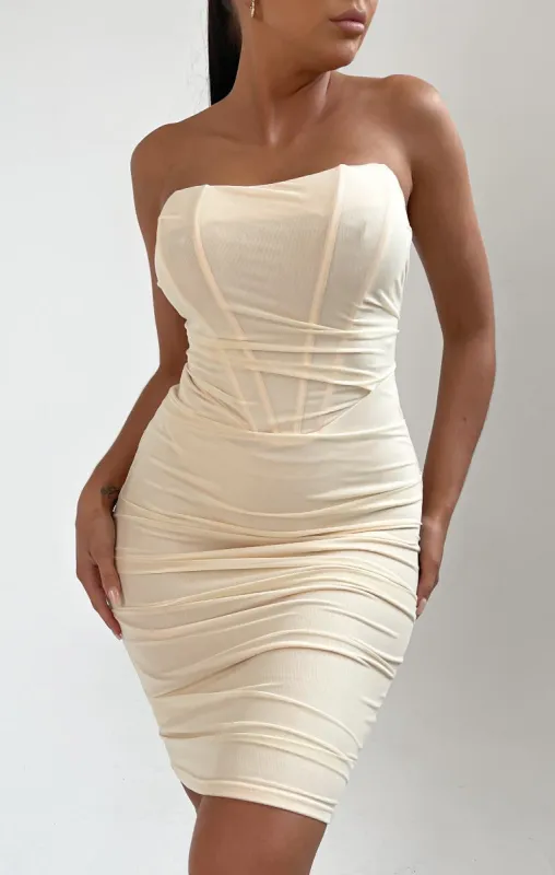 Ivory Strapless Corset Dress -  Jewel sold by Femme Luxe