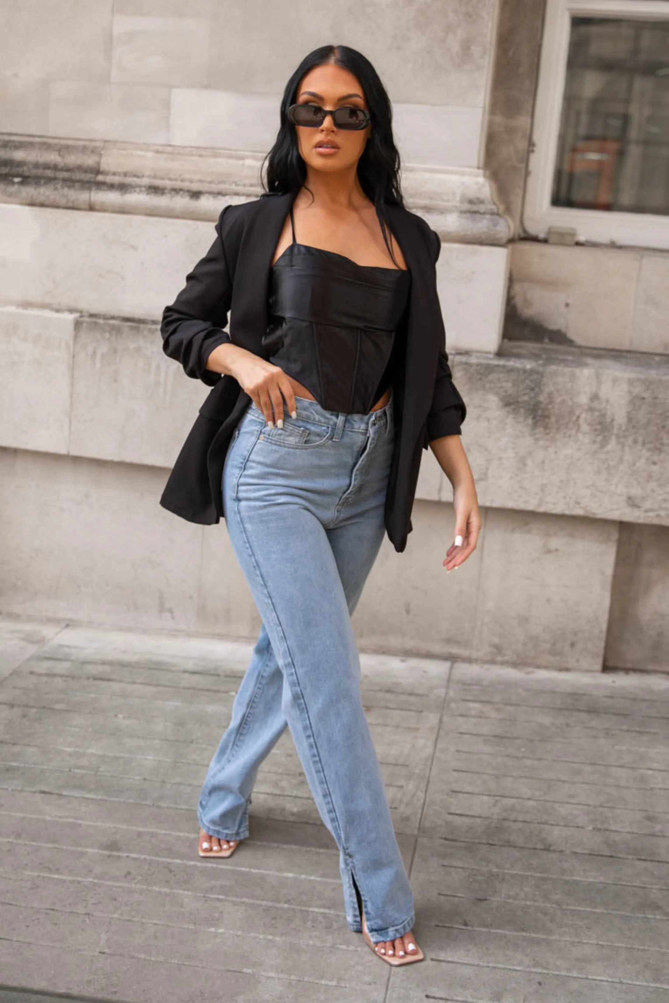 Black Long Sleeve Pocket Blazer - Tenely sold by Femme Luxe product image thumbnail 2