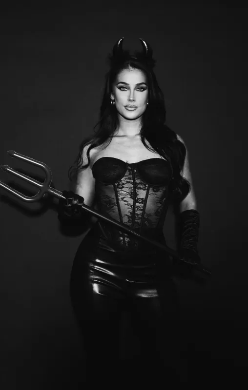 Black & Red Four Piece Halloween Devil Fork Set - Mercy sold by Femme Luxe