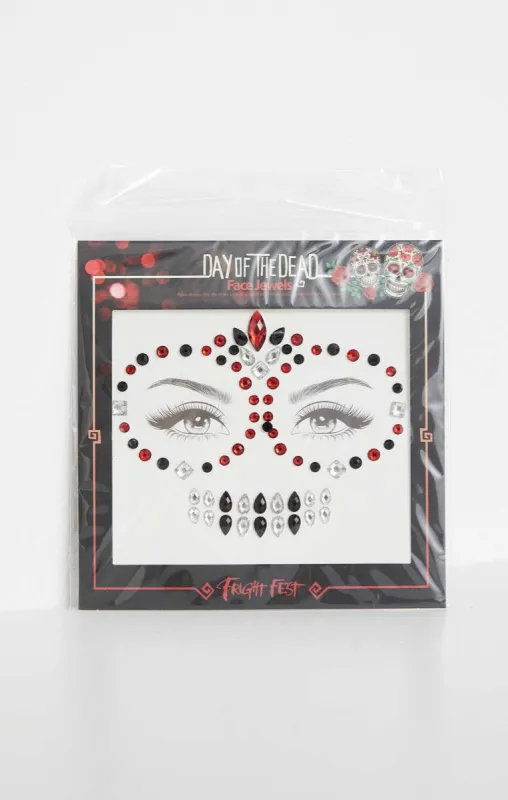 Red & Black Halloween Face Jewels - Fauna made by Femme Luxe