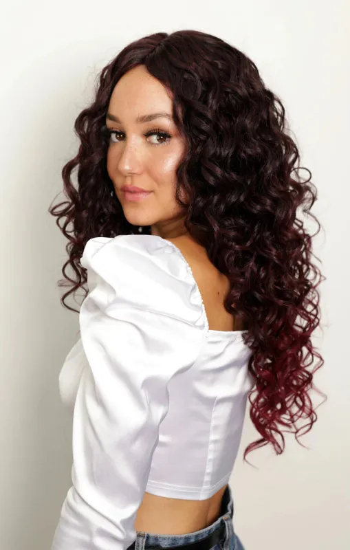 Red Curly Ombre Lace Front Wig - Rihanna made by Femme Luxe